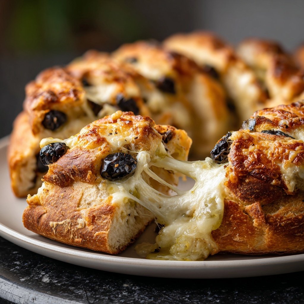 Zupfbrot Mit Oliven Und Käse