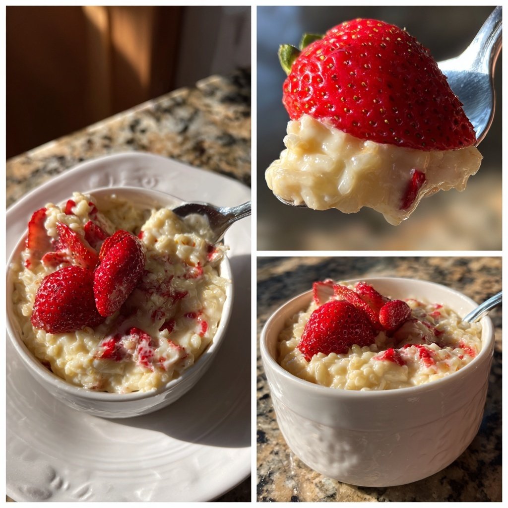 Cremiges Valentinsrisotto mit Erdbeernote