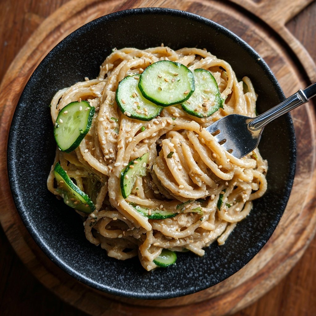 Sesamnudeln mit Gurke