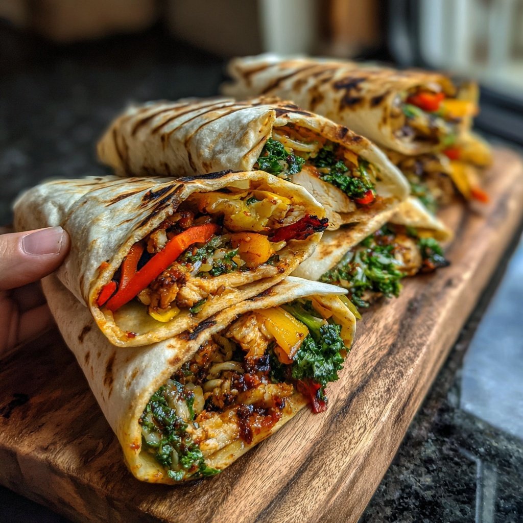 Tortilla-Wraps vom Grill mit Gemüse