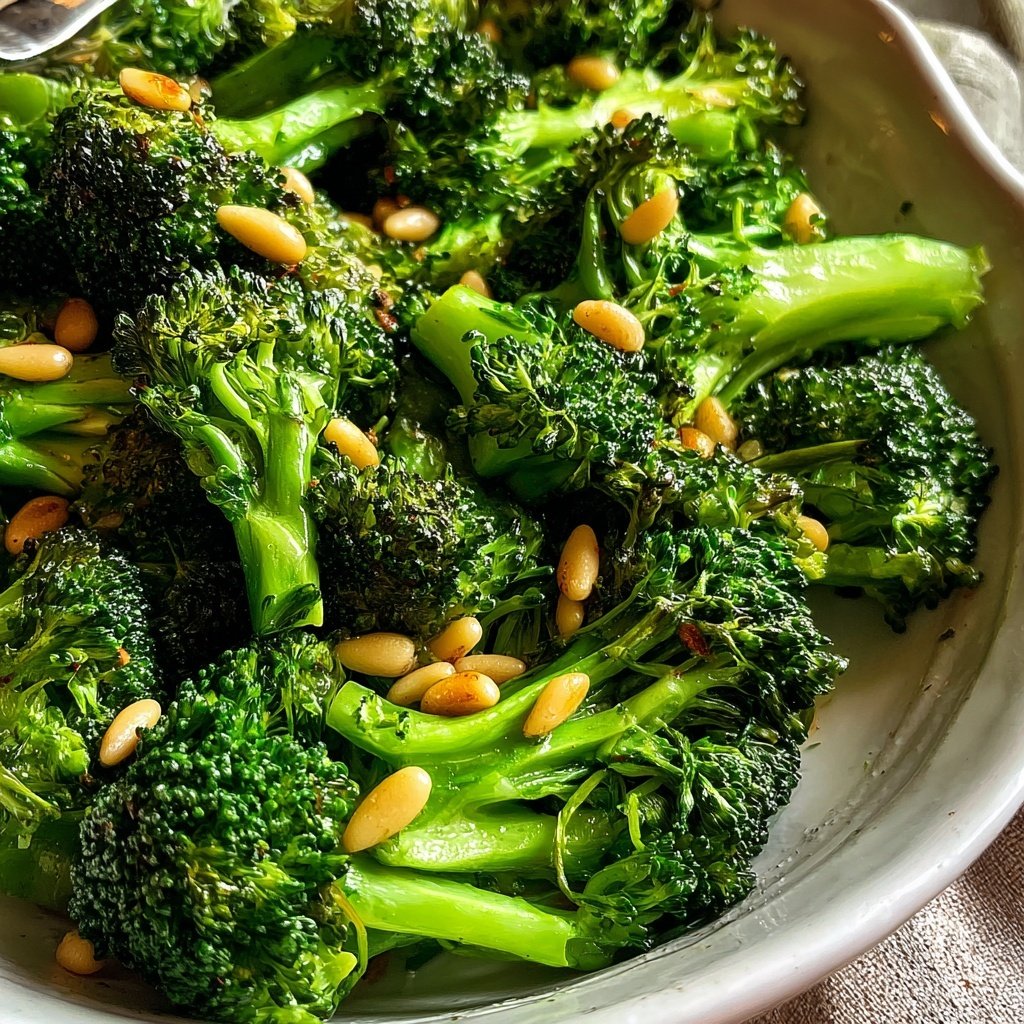 Brokkoli Pfanne Mit Pinienkernen
